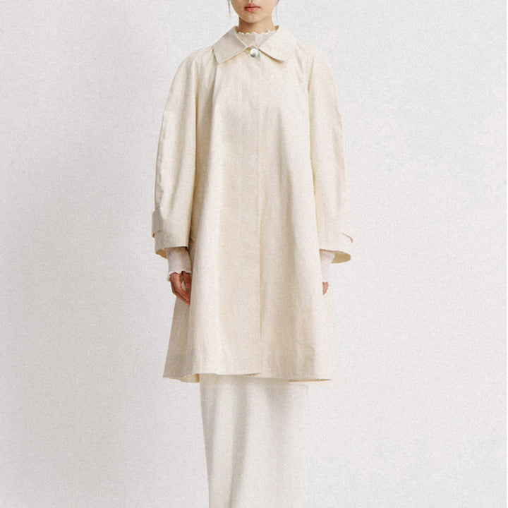[BUNJANG] Around You Linehaft Trench Coat Cream Beige / 어라운드율 라인하프트렌치코트 크림베이지 프리 새상품