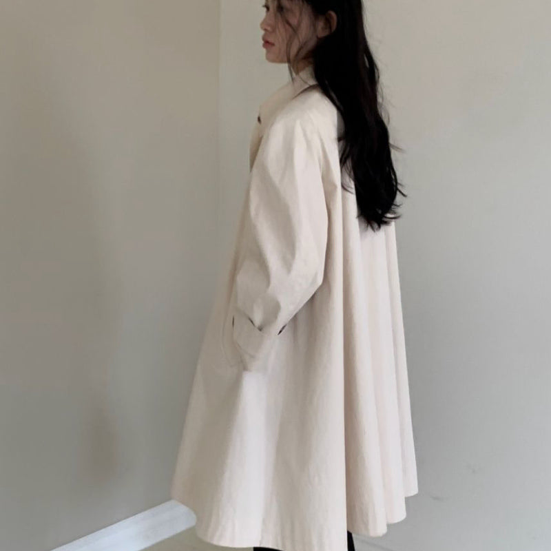 [BUNJANG] Around You Linehaft Trench Coat Cream Beige / 어라운드율 라인하프트렌치코트 크림베이지 프리 새상품