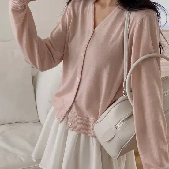 [BUNJANG] Miel Build Cardigan Pink / 도매택 미엘 miel 빌드가디건 핑크 새상품