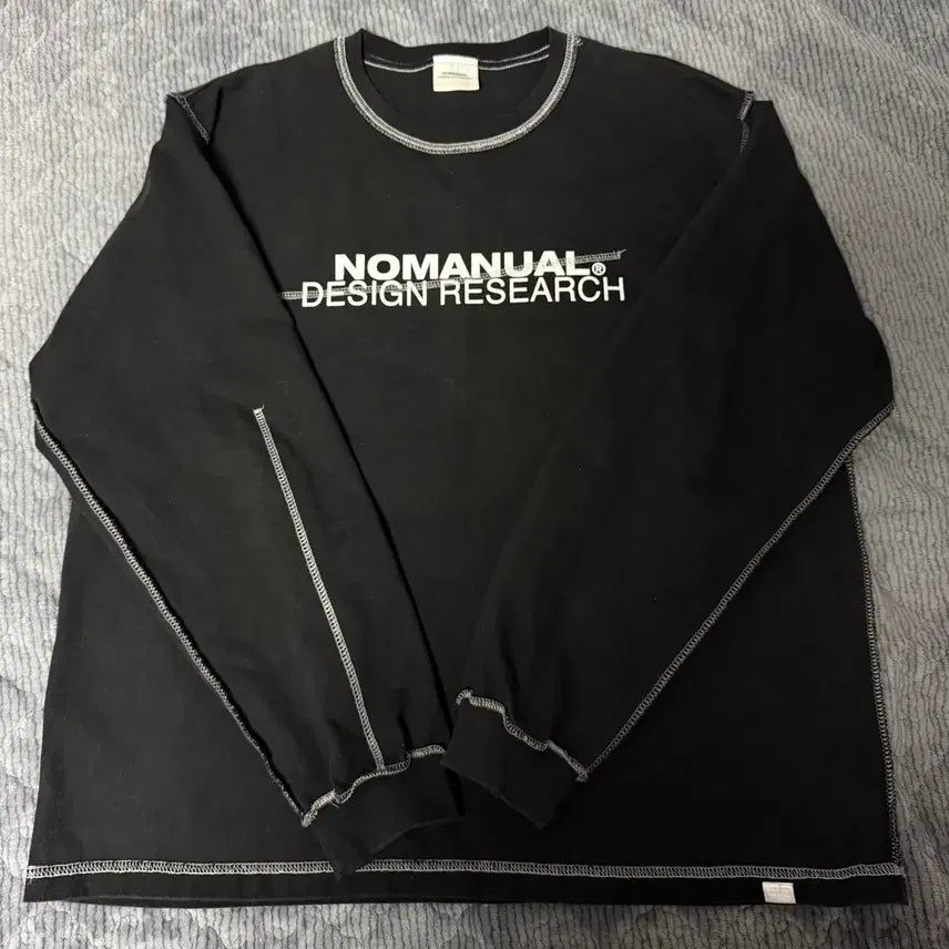 [BUNJANG] NOMANUAL Black Long Sleeve T-Shirt / 노매뉴얼 블랙 롱슬리브 티셔츠