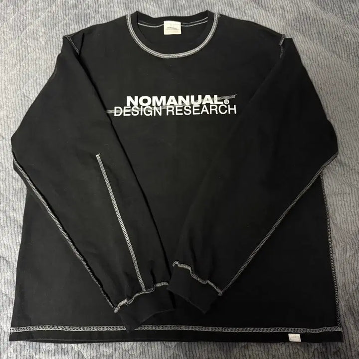 [BUNJANG] NOMANUAL Black Long Sleeve T-Shirt / 노매뉴얼 블랙 롱슬리브 티셔츠