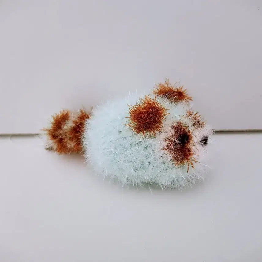 [BUNJANG] Mint Raccoon Sponge Keychain / 민트 라쿤 수세미 키링