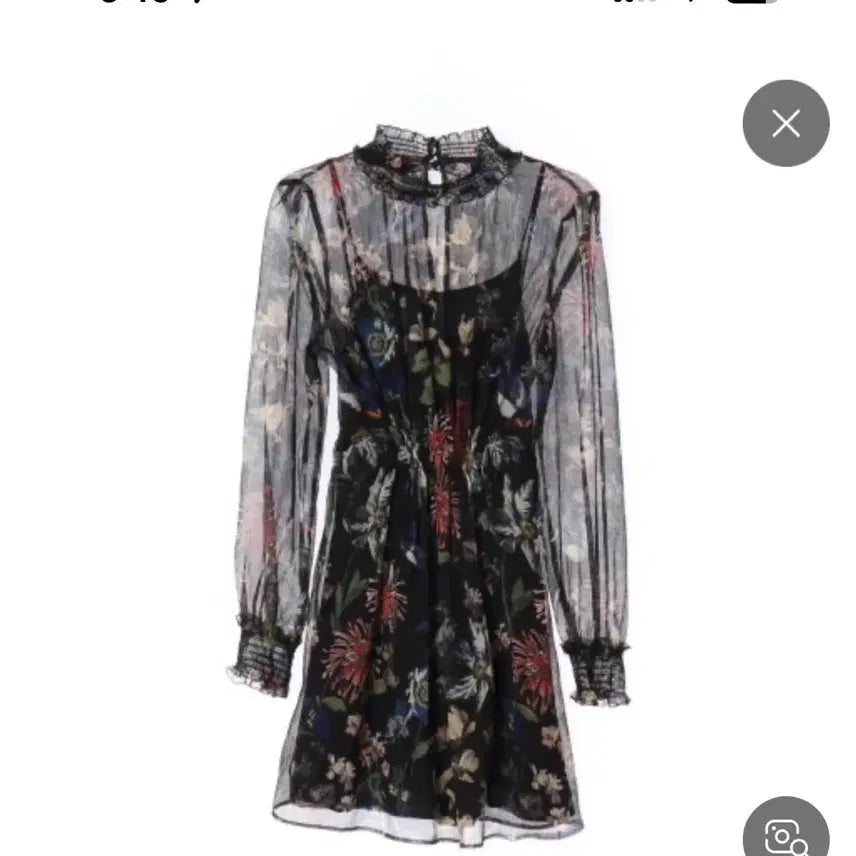 [BUNJANG] ZARA Black Flower Pattern Mini Dress XS / 자라 원피스 xs
