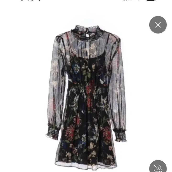 [BUNJANG] ZARA Black Flower Pattern Mini Dress XS / 자라 원피스 xs