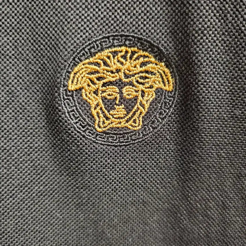 [BUNJANG] Versace Greca Black Short Sleeve Polo Shirt (L) / 베르사체 카라티(그레카 블랙 반팔 폴로셔츠)