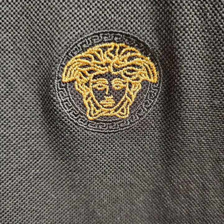 [BUNJANG] Versace Greca Black Short Sleeve Polo Shirt (L) / 베르사체 카라티(그레카 블랙 반팔 폴로셔츠)