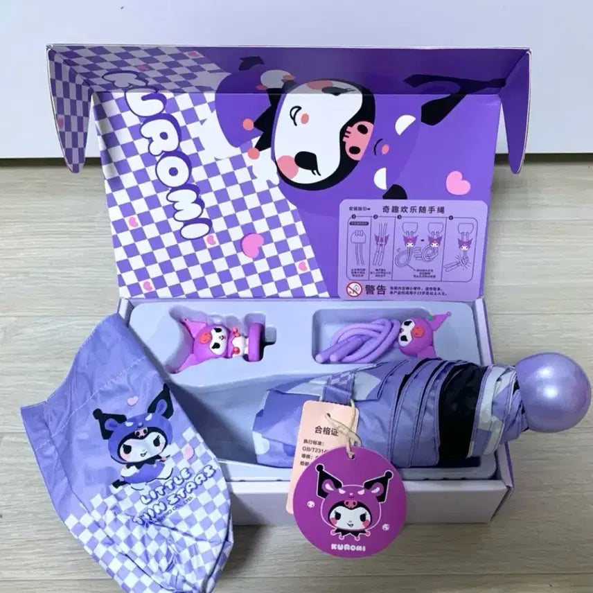 [BUNJANG] Sanrio Kuromi Mini Umbrella Set / (비닐미개봉새상품) 산리오 쿠로미 미니 양우산 세트