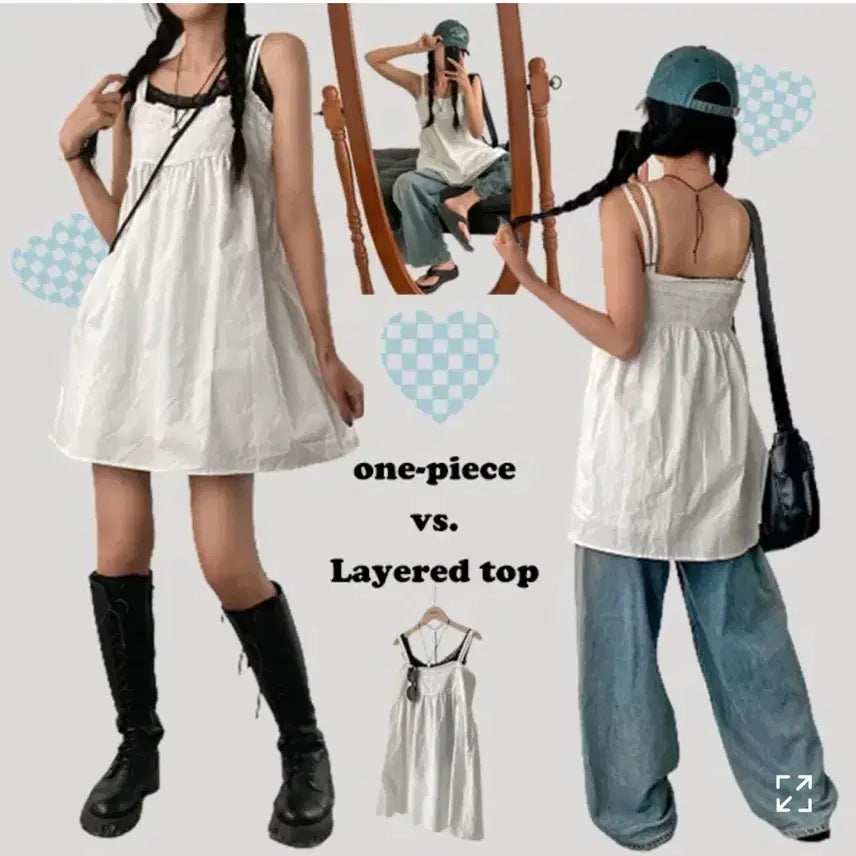 [BUNJANG] Ablley Mini White Dress / 에이블리 미니 화이트 원피스