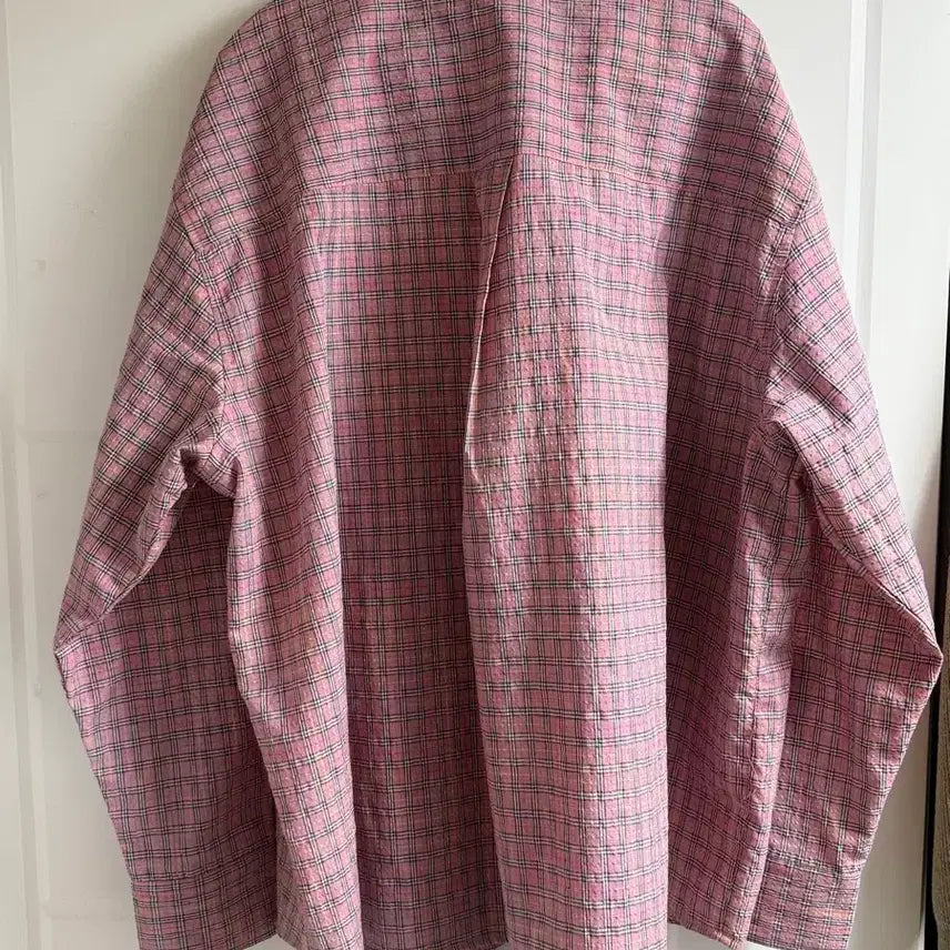 [BUNJANG] Pink Check Oversized Fit Shirt / (새상품)오버핏 핑크 체크 남방 셔츠