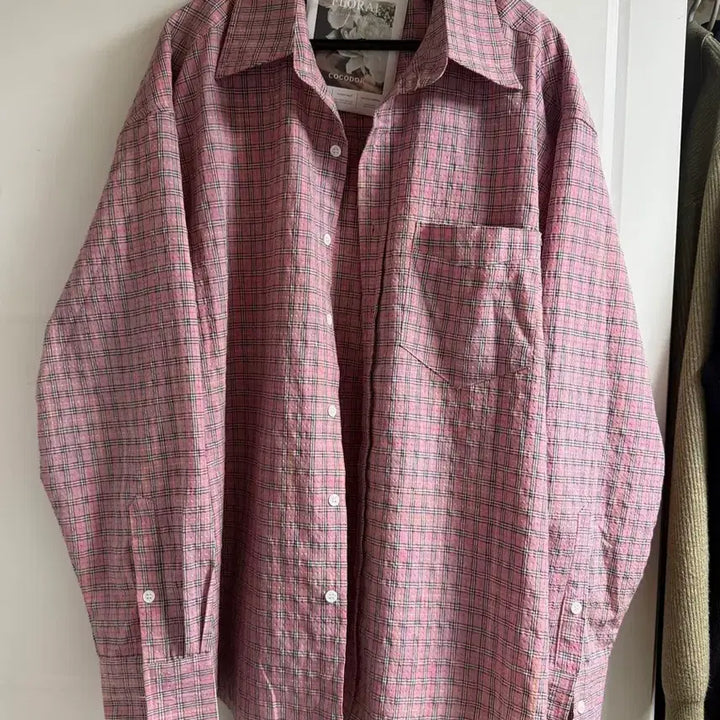 [BUNJANG] Pink Check Oversized Fit Shirt / (새상품)오버핏 핑크 체크 남방 셔츠
