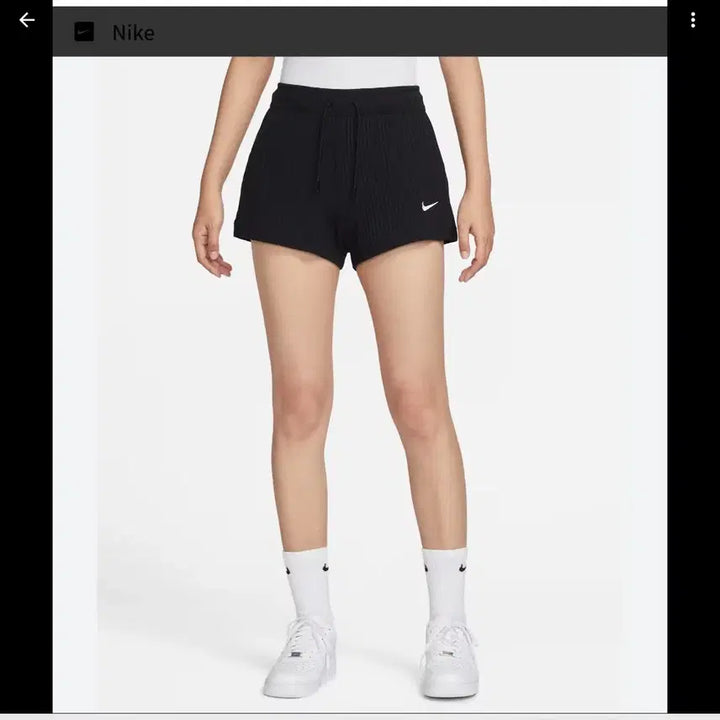[BUNJANG] Nike Red T-Shirt &amp; Black Ribbed Shorts Set / 나이키 레드 반팔 티셔츠 + 블랙 골지 반바지 세트