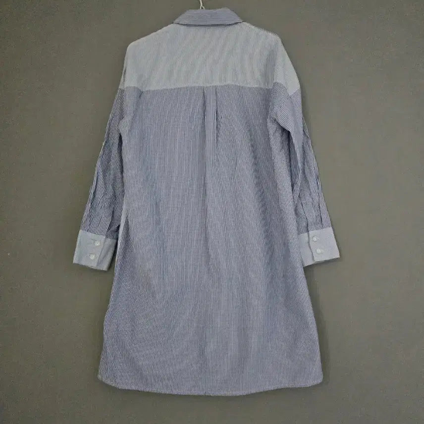 [SOLD OUT] 스트라이프 배색 롱 셔츠 원피스  77