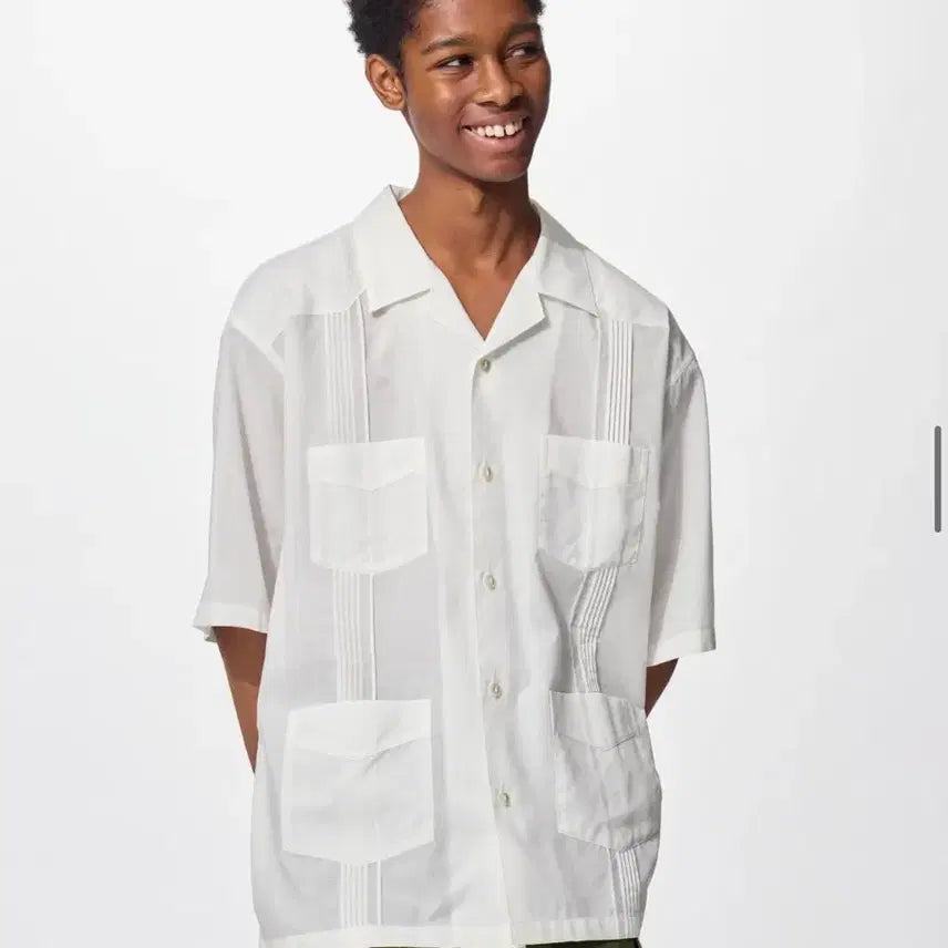 [BUNJANG] GU x Engineered Garments Cuba Shirt White XL / [XL] GU X 엔지니어드 가먼츠 쿠바 셔츠 화이트