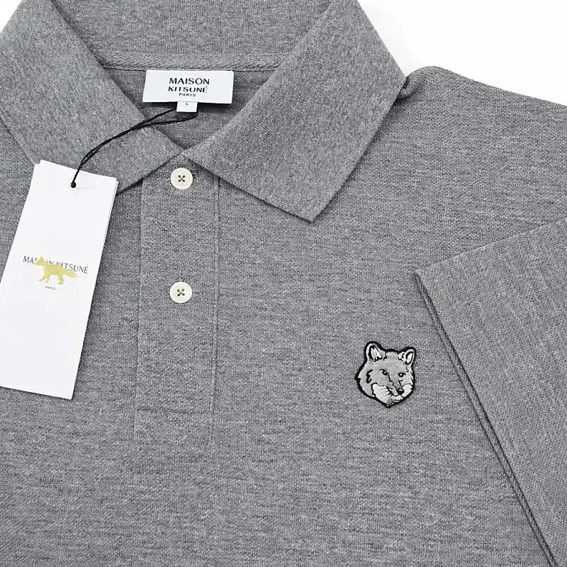 [BUNJANG] Maison Kitsuné Grey Fox Short Sleeve Polo Shirt Black/Grey / 메종키츠네 그레이폭스 반팔 카라티 [블랙/그레이]