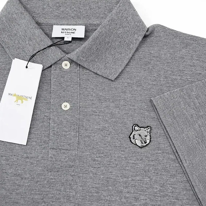 [BUNJANG] Maison Kitsuné Grey Fox Short Sleeve Polo Shirt Black/Grey / 메종키츠네 그레이폭스 반팔 카라티 [블랙/그레이]
