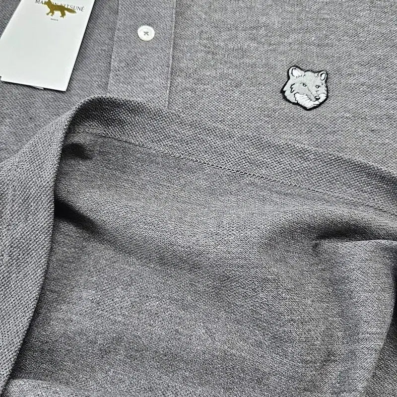 [BUNJANG] Maison Kitsuné Grey Fox Short Sleeve Polo Shirt Black/Grey / 메종키츠네 그레이폭스 반팔 카라티 [블랙/그레이]