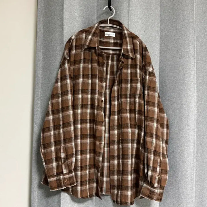 [BUNJANG] 110 Standard Error Check Shirt Brown XXL / 110 스탠다드 에러 체크 남방 브라운 셔츠 2XL XXL