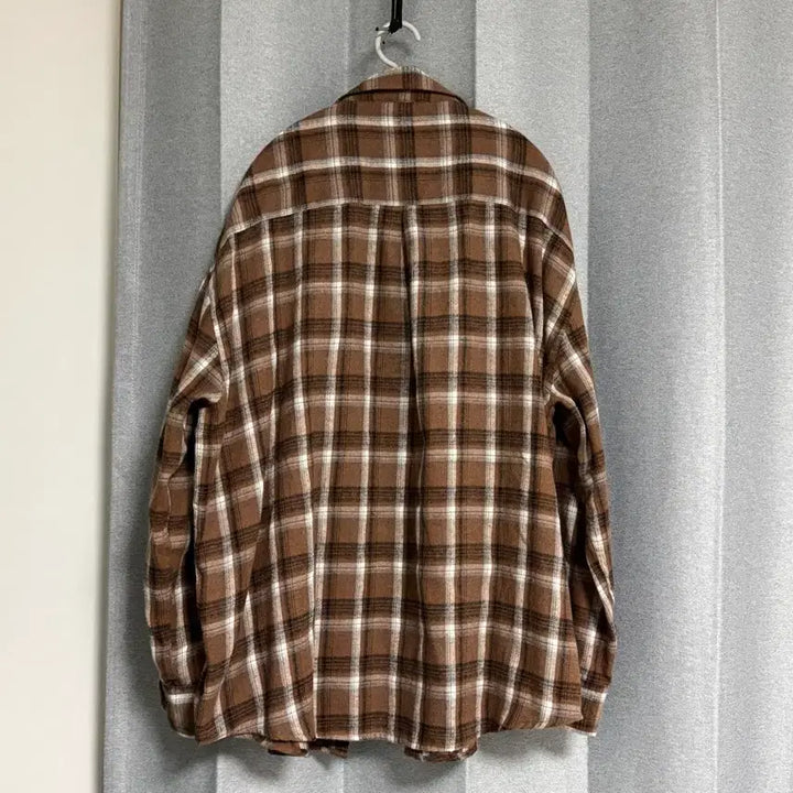 [BUNJANG] 110 Standard Error Check Shirt Brown XXL / 110 스탠다드 에러 체크 남방 브라운 셔츠 2XL XXL