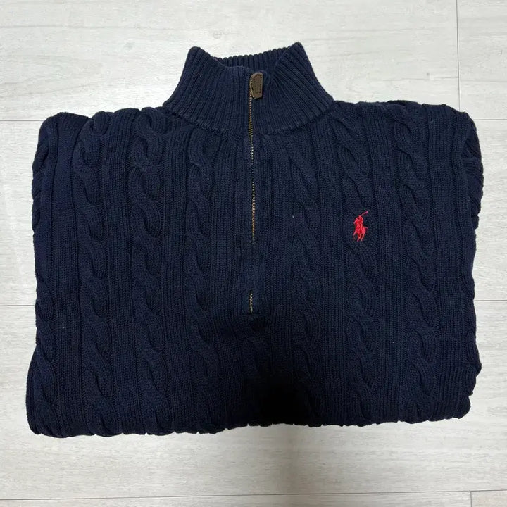 [BUNJANG] Polo Ralph Lauren Cable Knit Half-Zip Sweater (M) / 폴로 랄프로렌 케이블 꽈베기 반집업 니트 m