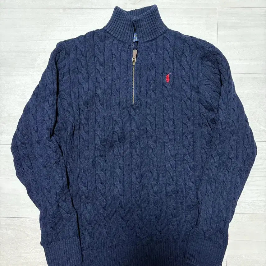 [BUNJANG] Polo Ralph Lauren Cable Knit Half-Zip Sweater (M) / 폴로 랄프로렌 케이블 꽈베기 반집업 니트 m