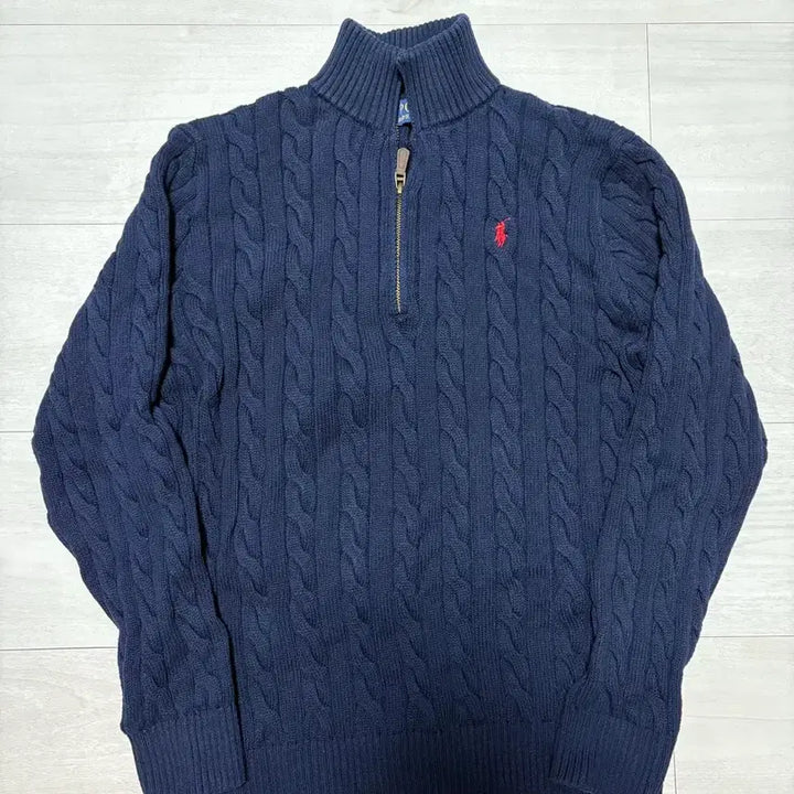[BUNJANG] Polo Ralph Lauren Cable Knit Half-Zip Sweater (M) / 폴로 랄프로렌 케이블 꽈베기 반집업 니트 m