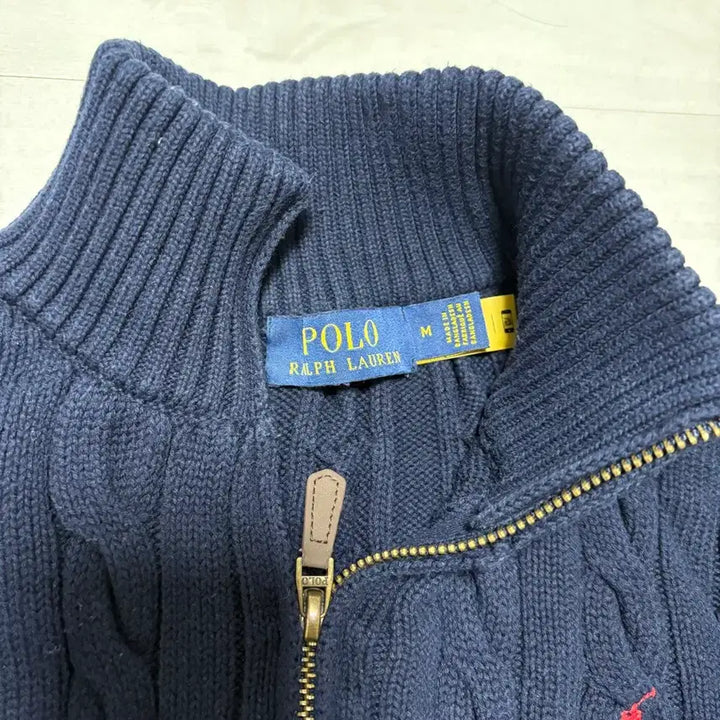[BUNJANG] Polo Ralph Lauren Cable Knit Half-Zip Sweater (M) / 폴로 랄프로렌 케이블 꽈베기 반집업 니트 m