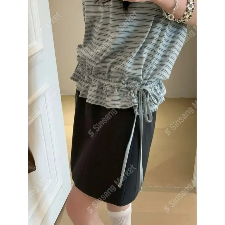 [BUNJANG] Frill Short Sleeve T-Shirt / 프릴 반팔 티셔츠 / 104