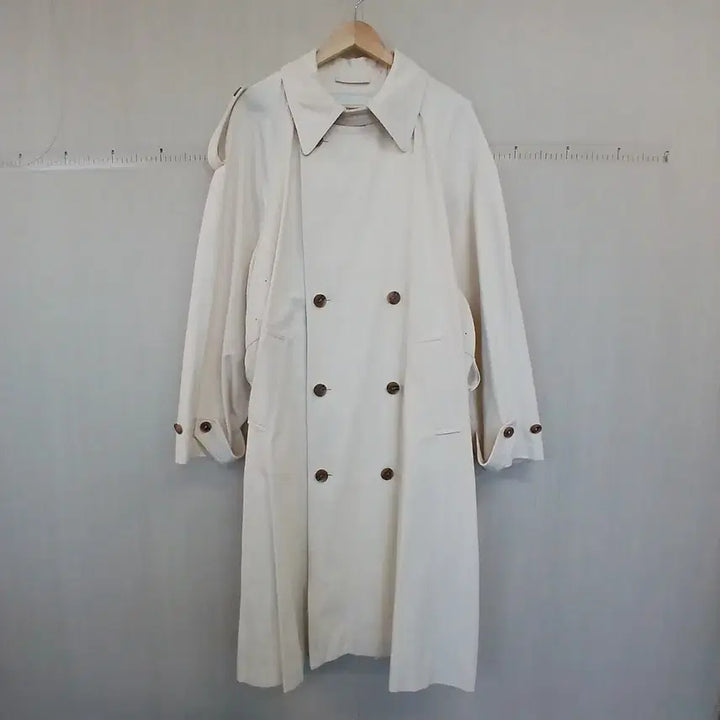 [BUNJANG] Instantfunk Ivory Double Button Trench Coat / 인스던트펑크 아이보리 더블 버튼 트렌치 코트