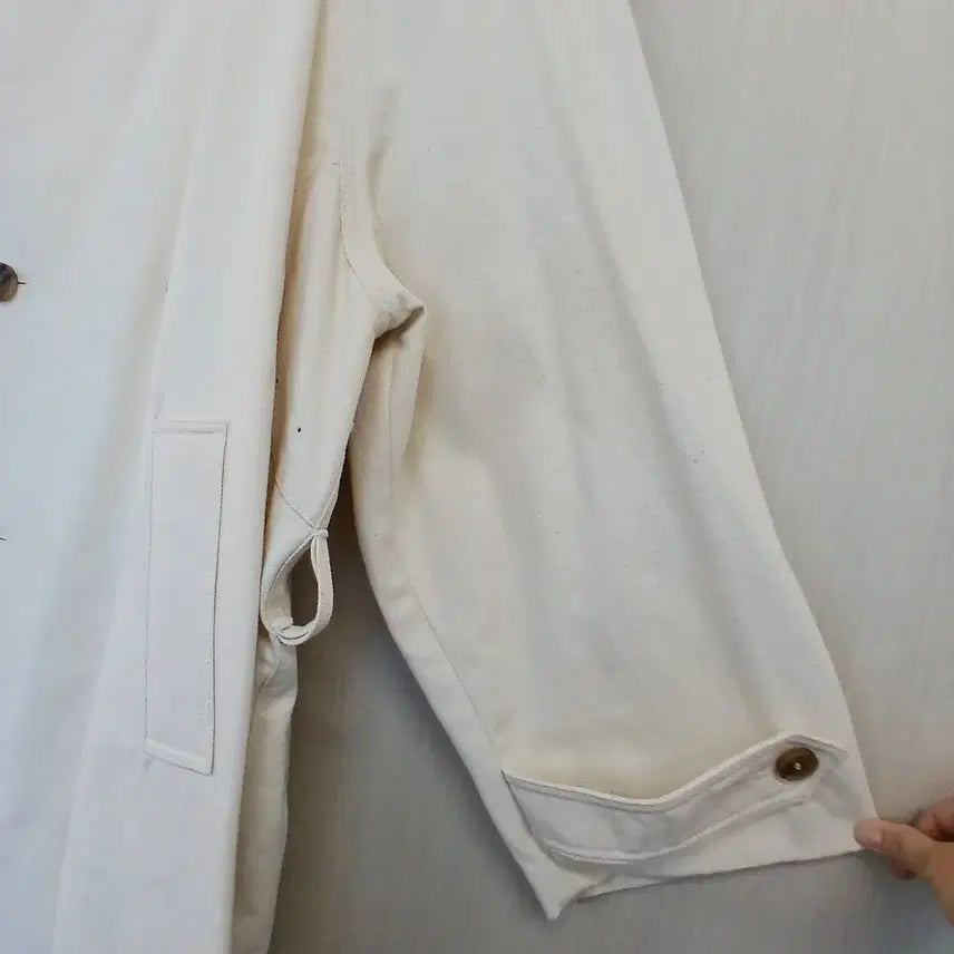 [BUNJANG] Instantfunk Ivory Double Button Trench Coat / 인스던트펑크 아이보리 더블 버튼 트렌치 코트