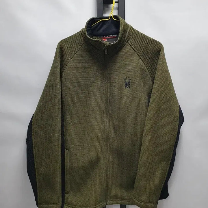 [BUNJANG] SPYDER Knit Fleece Full Zip-Up Sweater Jacket (Khaki, L) / 스파이더 니트 후리스 풀집업 스웨터 자켓 카키 L