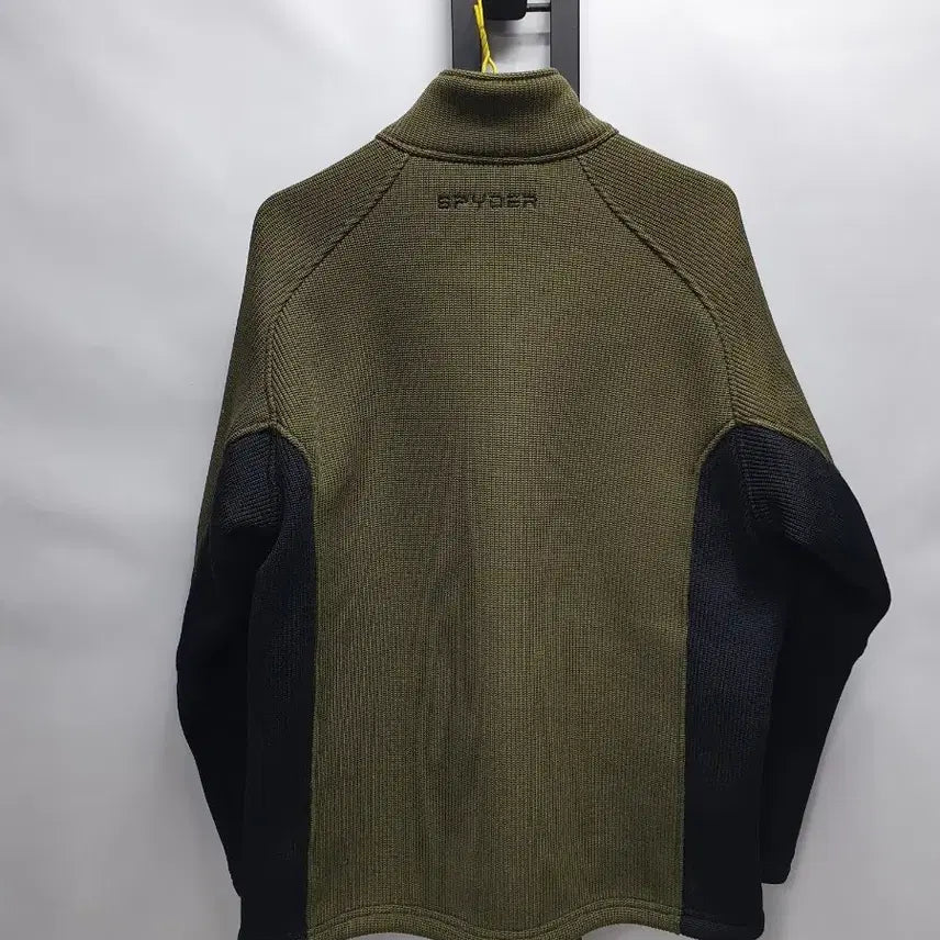[BUNJANG] SPYDER Knit Fleece Full Zip-Up Sweater Jacket (Khaki, L) / 스파이더 니트 후리스 풀집업 스웨터 자켓 카키 L
