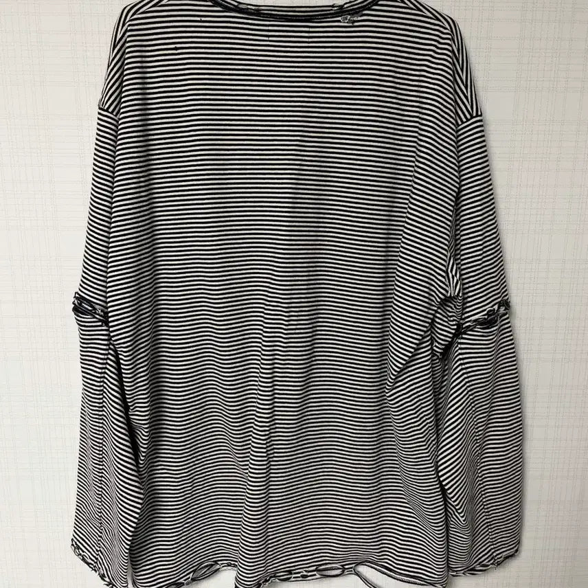 [BUNJANG] Faccies US Cotton Border LS Damage T-shirt / faccies 데미지 티셔츠