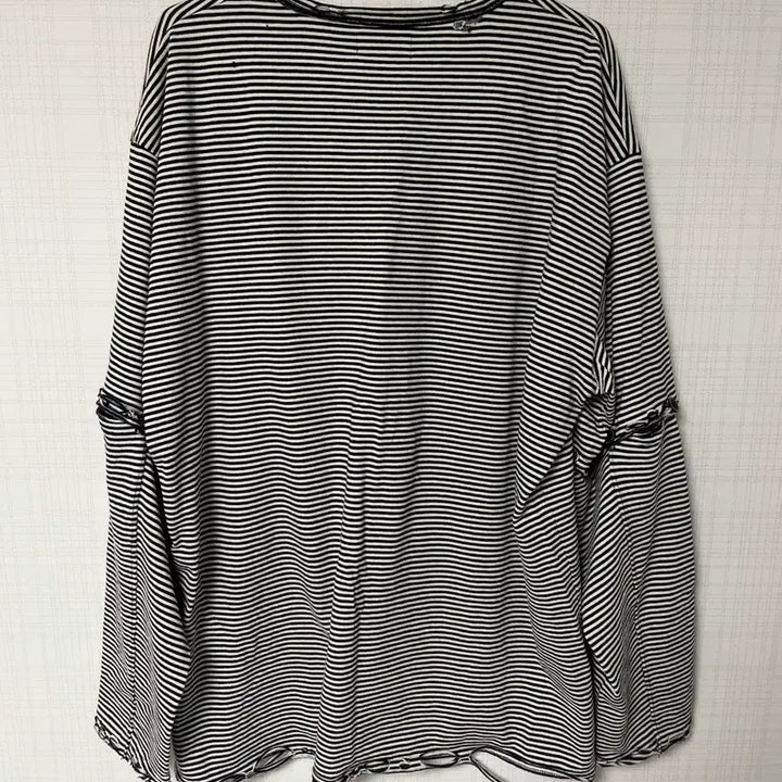 [BUNJANG] Faccies US Cotton Border LS Damage T-shirt / faccies 데미지 티셔츠