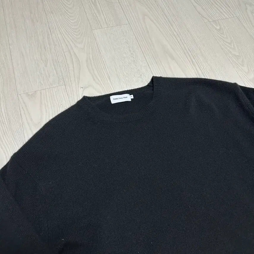 [BUNJANG] Steady Are We Everywhere Cotton Round Neck Knit Black / [2] 스테디에브리웨어 코튼 라운드넥 니트 블랙
