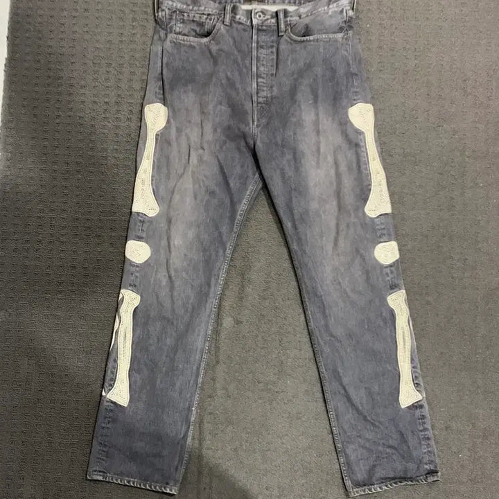 [BUNJANG] Kapital 32 14oz Denim Okagilly Pants Black / 캐피탈 32 본 데님 흑청