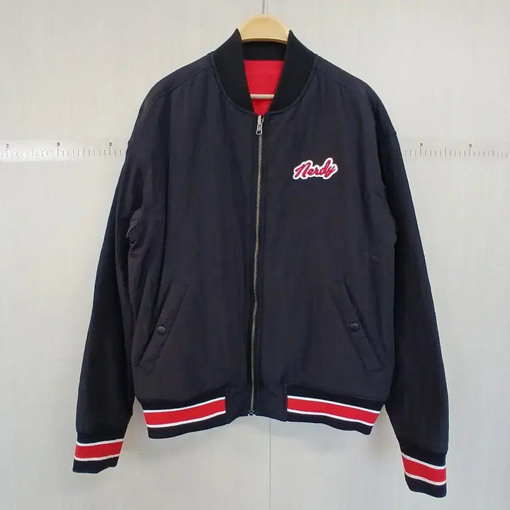 [BUNJANG] Nerdy Reversible Bomber Jacket Black/Red / 널디 Nerdy 블랙/레드 리버서블 봄버 자켓