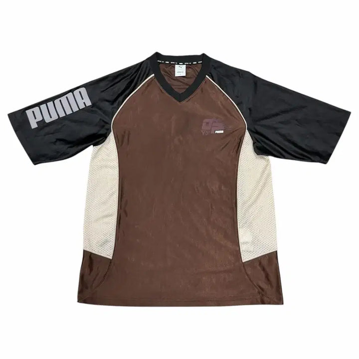 [BUNJANG] Puma x Open YY Football Mesh Jersey Short Sleeve Brown L / 푸마 X 오픈 와이와이 풋볼 메쉬 저지 반팔 브라운 L