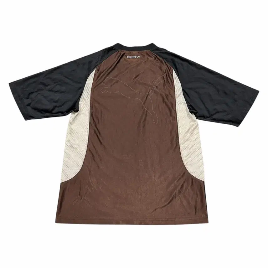 [BUNJANG] Puma x Open YY Football Mesh Jersey Short Sleeve Brown L / 푸마 X 오픈 와이와이 풋볼 메쉬 저지 반팔 브라운 L
