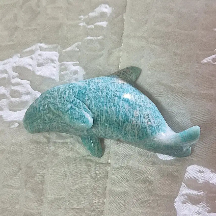 [BUNJANG] Amazonite Dolphin Carving / 천연 원석 아마조나이트 돌고래