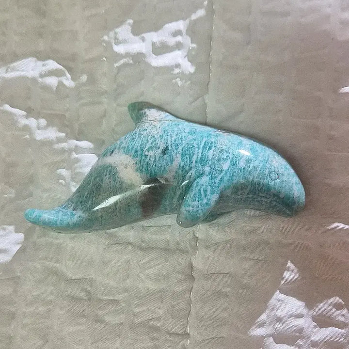 [BUNJANG] Amazonite Dolphin Carving / 천연 원석 아마조나이트 돌고래