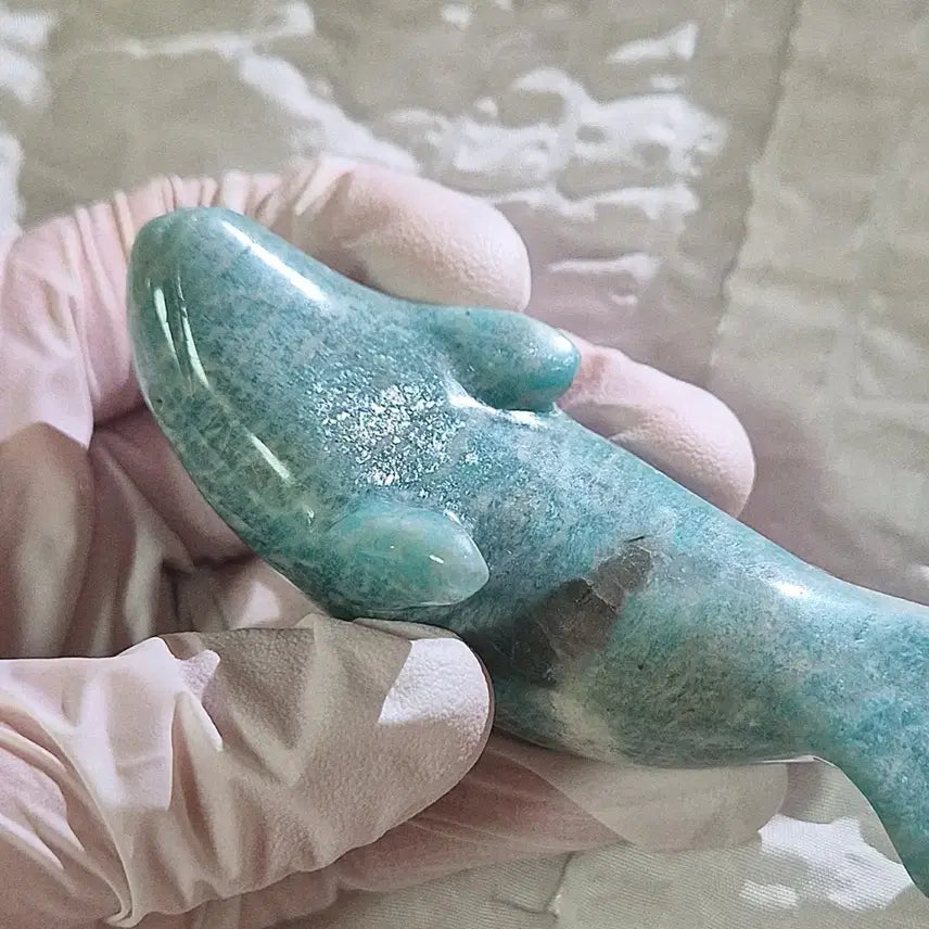 [BUNJANG] Amazonite Dolphin Carving / 천연 원석 아마조나이트 돌고래