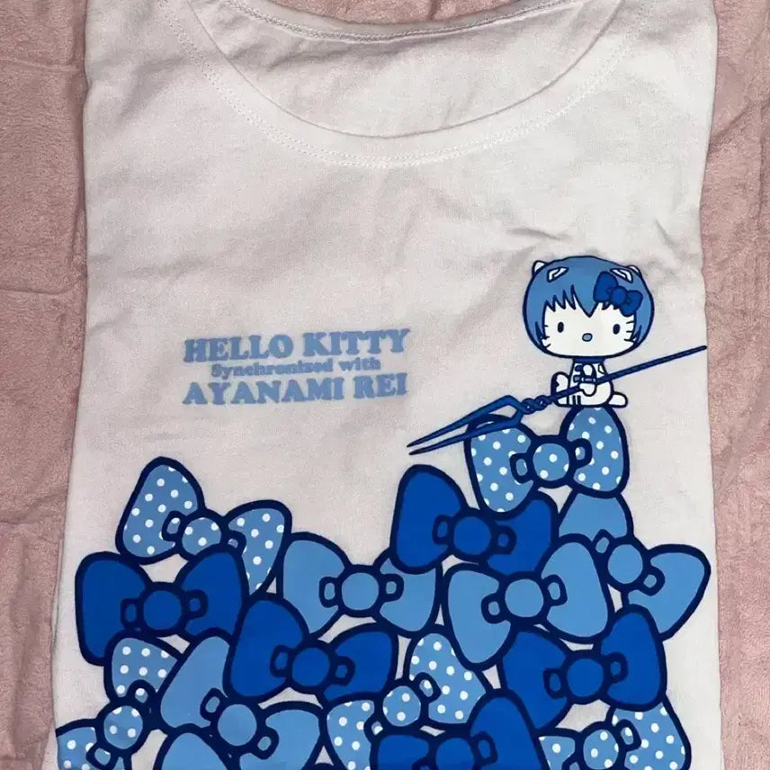 [BUNJANG] Hello Kitty x Evangelion Ayanami Rei T-Shirt / 헬로키티 에반게리온 콜라보 아야나미 레이 티셔츠