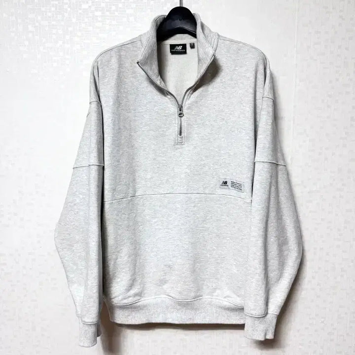 [BUNJANG] New Balance Big Logo Half-Zip Sweatshirt Oversized Fit / [S,90]뉴발란스 빅로고 반집업 맨투맨 오버핏