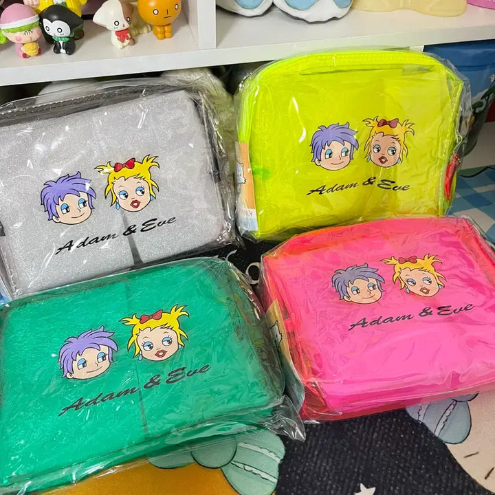 [BUNJANG] Adam &amp; Eve Fluorescent PVC Pouch / 고전문구 아담앤이브 pvc 형광 파우치