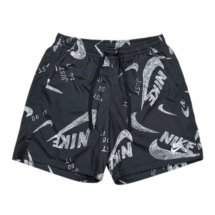 [BUNJANG] Nike Multi-Logo Swoosh Woven Shorts Black M / 나이키 멀티로고 스우시 우븐 쇼츠 반바지 블랙 M