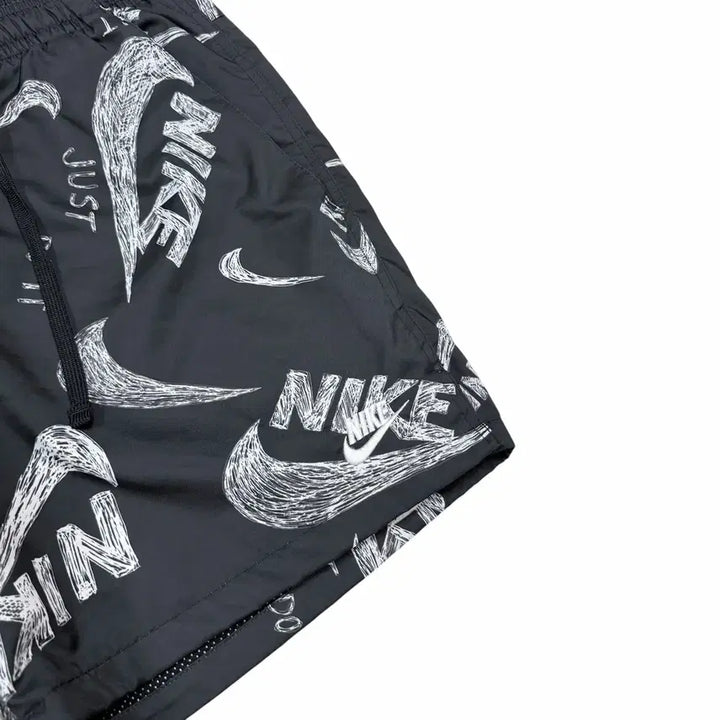 [BUNJANG] Nike Multi-Logo Swoosh Woven Shorts Black M / 나이키 멀티로고 스우시 우븐 쇼츠 반바지 블랙 M