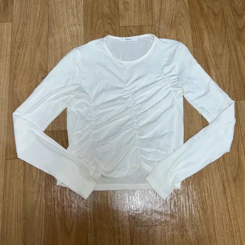 [BUNJANG] Shirring Long Sleeve T-Shirt / 셔링 긴팔 티셔츠