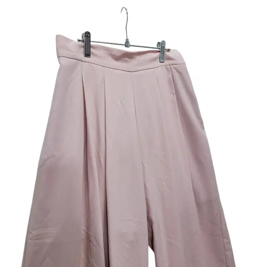 [BUNJANG] Designer Brand Poly Material Skin Pink Wide Pants / 디자이너 브랜드 폴리소재 스킨핑크 와이드 팬츠