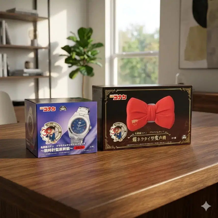 [BUNJANG] Detective Conan 30th Anniversary Watch + Necktie Set (Voice Changer) / (정품/미개봉) 명탐정코난 30주년 시계+나비넥타이 (음성변조기능)