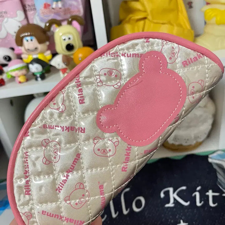 [BUNJANG] Rilakkuma Quilting Pouch Pencil Case Pink / 고전문구 리락쿠마 퀼팅 파우치 필통 핑크